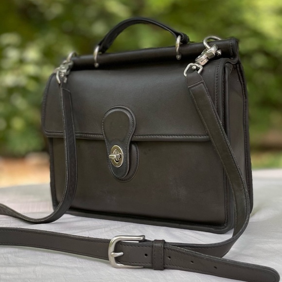 Coach Handbags - Vintage Coach Dark Gray Willis Bag #9927 
Rare